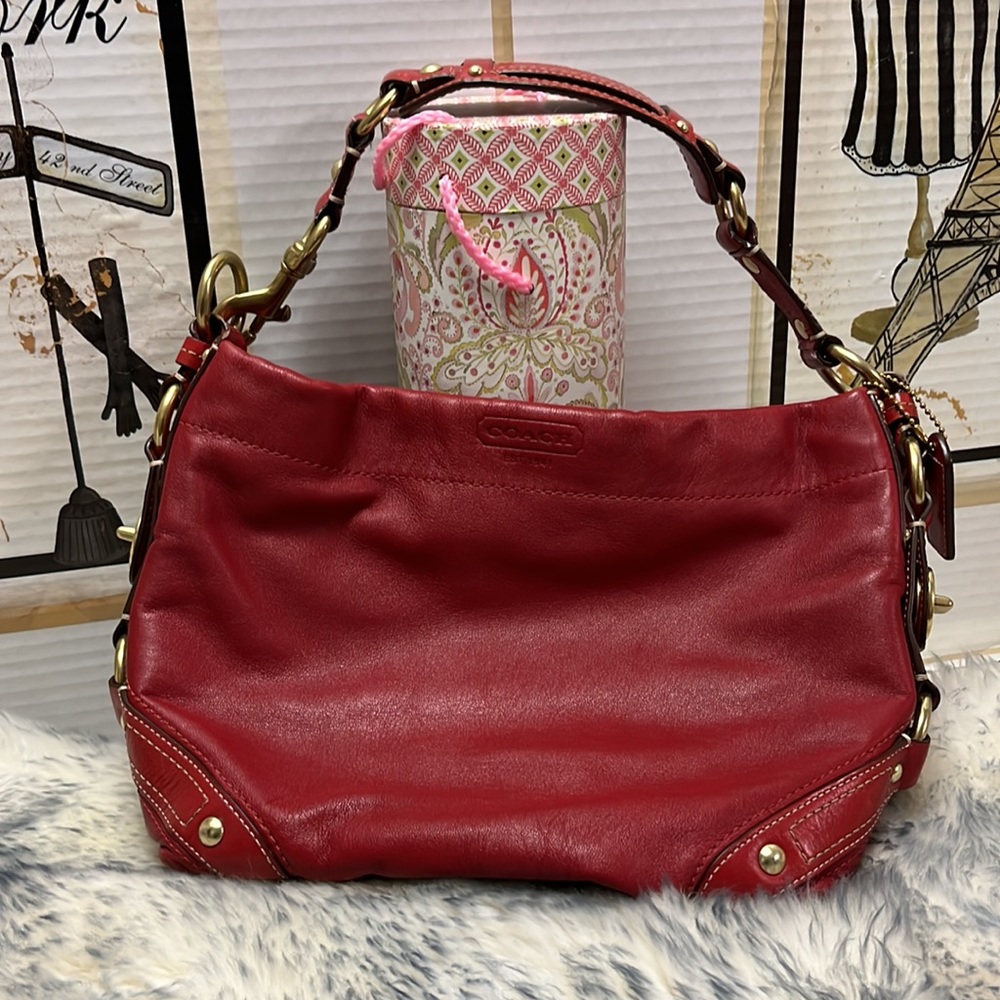 Rich red coach shoulder Hobo bag J0782-10615